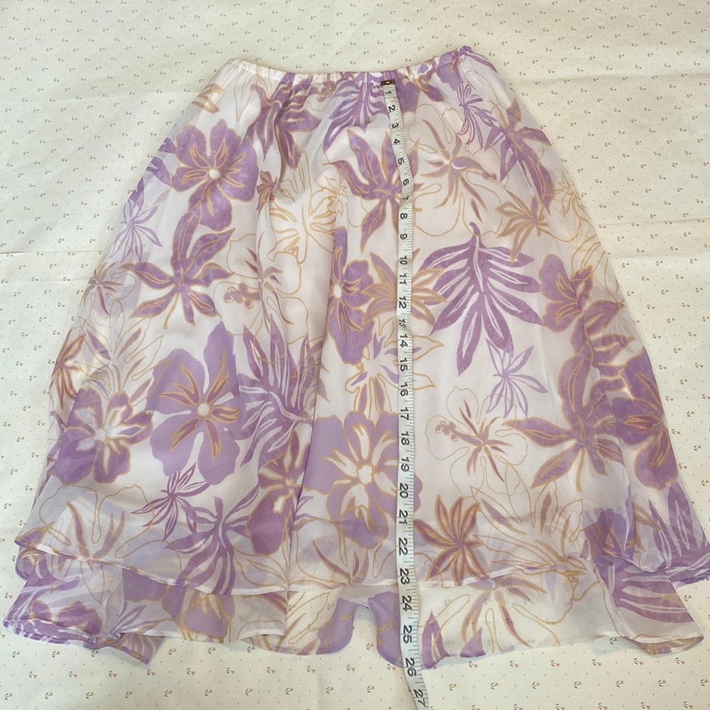 Hawaiian print midi skirt